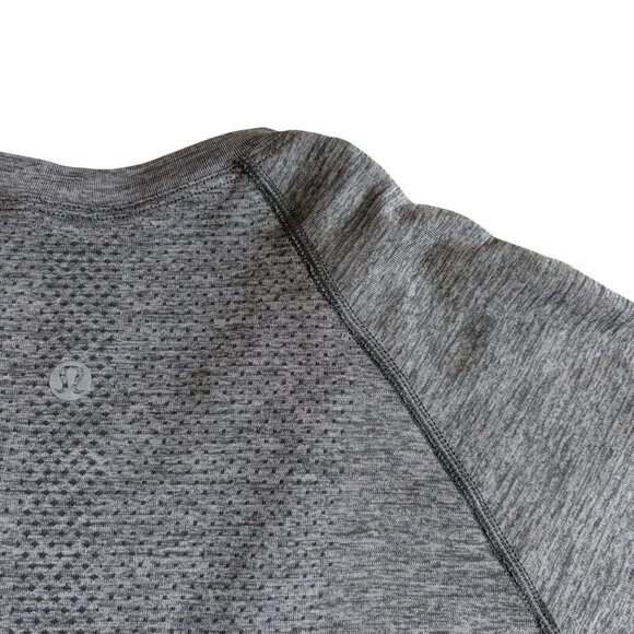 Lululemon Swiftly Tech Cropped Long-Sleeve Shirt 2.0 (Slate / White) - Size 6 - Picture 4 of 15